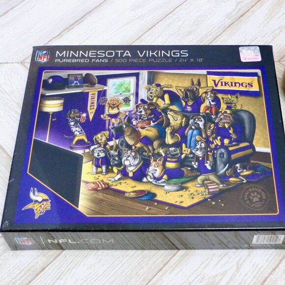 NEW! YouTheFan NFL Minnesota Vikings Purebred Fans 500 Piece Puzzle - Picture 3 of 7